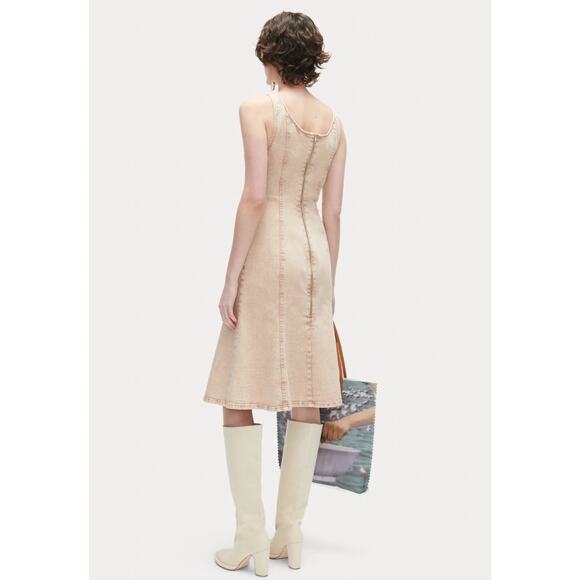 Rachel Comey Fervie Dress Brown Acid Wash Pomona Denim $595 NOWT Size 4 - Picture 9 of 16